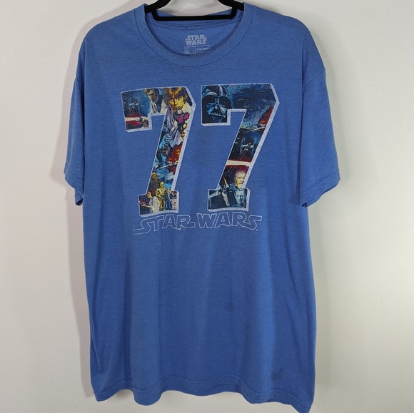Star Wars 77 Graphic Tee Distressed Worn Stained